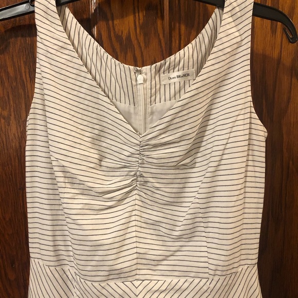 Crisp white dress with thin black striping. - Picture 2 of 3